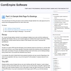 Part 3: A Sample Web Page For Bookings » CornEmpire Software