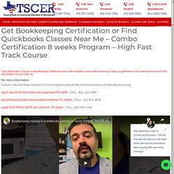 Get Bookkeeping Certification and Quickbooks Classes Near Me at TSCER.ORG