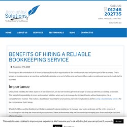 Benefits of Hiring a Reliable Bookkeeping Service Derbyshire