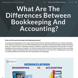 Differences between Bookkeeping and Accounting?
