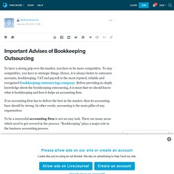 Major Instructions for Outsourcing Bookkeeping Work