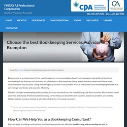 Bookkeeping Services Provider Brampton