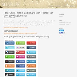 Free ‘Social Media Bookmark Icon +’ pack, the ever growing icon set
