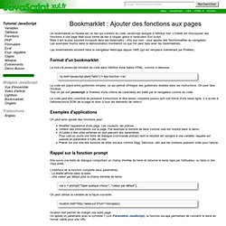 Bookmarklet : Ajouter des fonctions aux pages