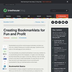 Creating Bookmarklets for Fun and Profit