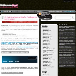 15 Must-Have Bookmarklets For Web Designers And Developers