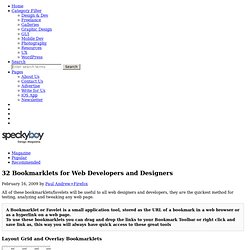 32 Bookmarklets for Web Developers and Designers