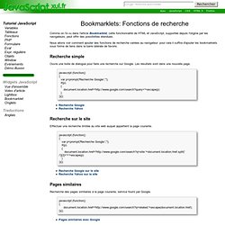 Bookmarklets: Fonctions de recherche