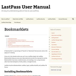 Bookmarklets « LastPass User Manual