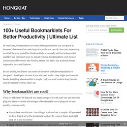 100 Useful Bookmarklets For Better Productivity