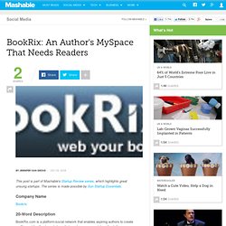 BookRix: An Author’s MySpace That Needs Readers