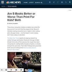 Are E-Books Better or Worse Than Print For Kids? Both