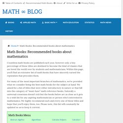 Math Books: Recommended books about mathematics