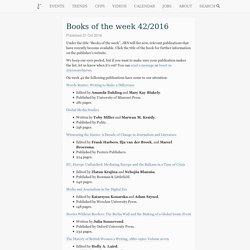 Books of the week 42/2016 - Journalism research news