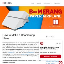 How to make a boomerang plane design!