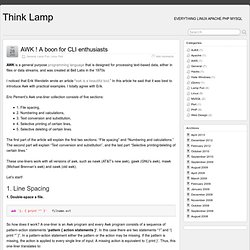 AWK ! A boon for CLI enthusiasts » Think Lamp