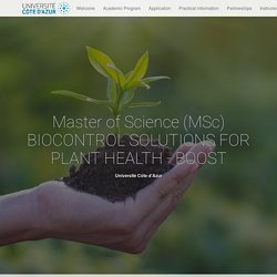 Master of Science Biocontrol Solutions for Plant Health - BOOST