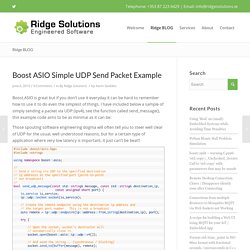 Boost ASIO Simple UDP Send Packet Example