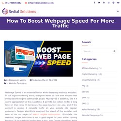 How To Boost Webpage Speed For More Website Traffic