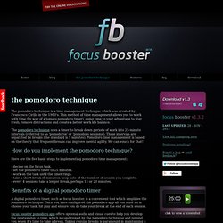 Recovered focus booster - what is the pomodoro technique?; try t