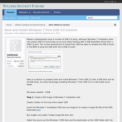 Boot and Install Windows 7 from USB 3.0 solution