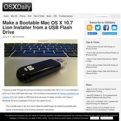 Make a Bootable Mac OS X 10.7 Lion Installer from a USB Flash Drive