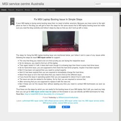 Fix MSI Laptop Booting Issue In Simple Steps