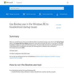 Come utilizzare lo strumento Bootrec.exe in Ambiente ripristino Windows per la risoluzione dei problemi e per risolvere i problemi di avvio in Windows