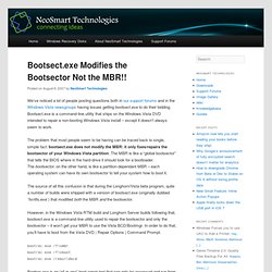 Bootsect.exe Modifies the Bootsector Not the MBR!! — The NeoSmart Files