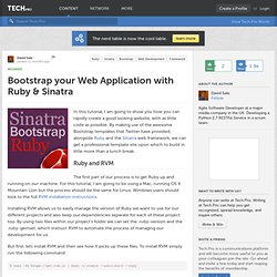 Bootstrap your Web Application with Ruby & Sinatra