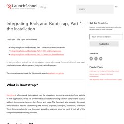 Bootstrap Tutorial on Rails, Part 1 - the Installation