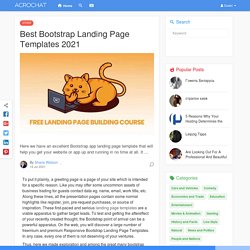 Best Bootstrap Landing Page Templates 2021