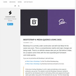 Bootstrap 4: Media Queries using Sass