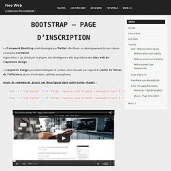 Bootstrap - Page d'inscription