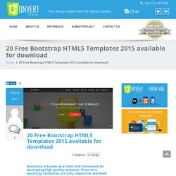 20 Free Bootstrap HTML5 Templates 2015 available for download