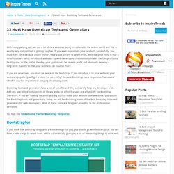 35 Must Have Bootstrap Tools and Generators