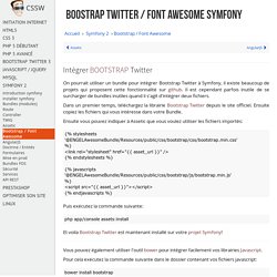 Bootstrap Twitter et Font Awesome sur Symfony Framework CSS JS