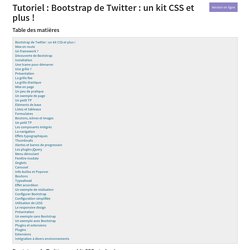 Bootstrap de Twitter : un kit CSS et plus !