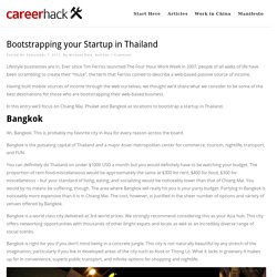 Bootstrapping your Startup in Thailand - Career Hack