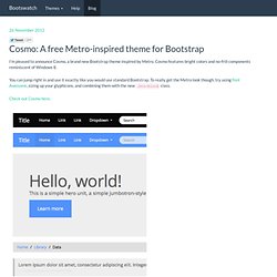 Cosmo: A free Metro-inspired theme for Bootstrap - Bootswatch