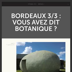 Bordeaux 3/3 : Vous avez dit botanique ? -