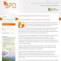 Dealing with BPD in an Employee or Coworker - Borderline Personality Disorder