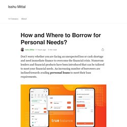 How and Where to Borrow for Personal Needs?