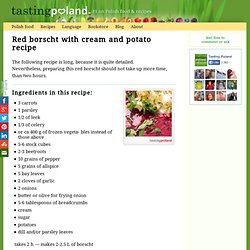 Red borscht with cream and potato recipe