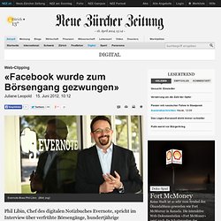 "Facebook was forced to IPO" - NZZ.ch, 06/15/2012