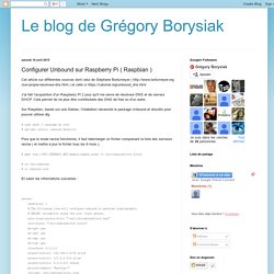 Le blog de Grégory Borysiak: Configurer Unbound sur Raspberry Pi ( Raspbian )