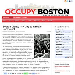 Boston Clergy Ask City to Remain Nonviolent