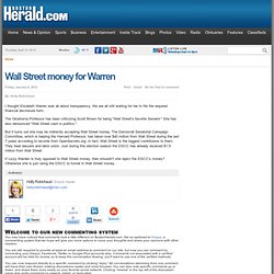 BostonHerald.com - Blogs: Lone Republican» Blog Archive » Wall Street money for Warren