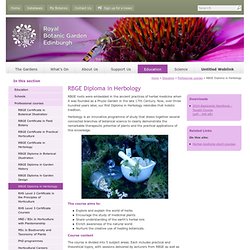 Royal Botanic Garden Edinburgh - RBGE Diploma in Herbology