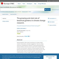 The growing and vital role of botanical gardens in climate change research. - Abstract